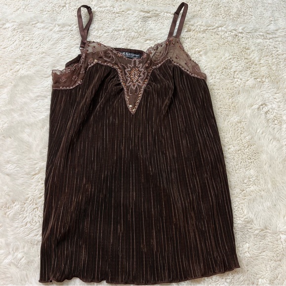 Self Esteem Tops - Vintage self-esteem brown lace cami